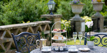 Afternoon Tea served outside at Buxted Park Hotel